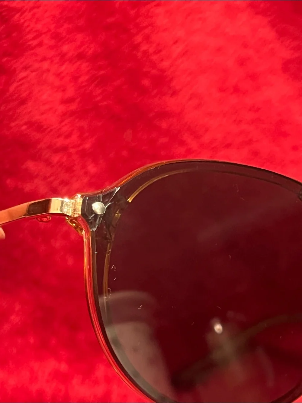 Gold Tone Sunglasses Dark Brown Lenses